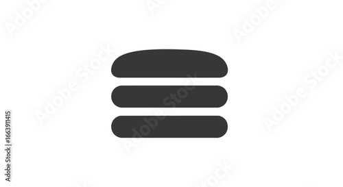 Minimalist Burger Icon on a Clean White Backdrop for Food Industry and App Design applications