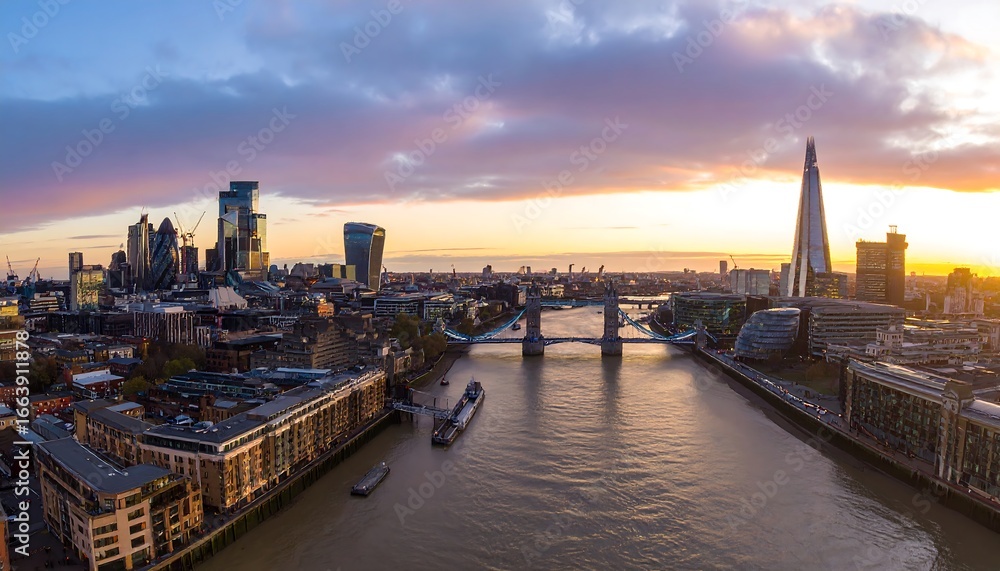 Fototapeta premium London skyline at sunset (1)