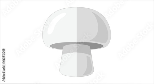 Simple graphic illustration featuring a champignon mushroom against a clean white backdrop for culinary and nutritional designs