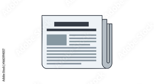 Stylized Graphic Newspaper Icon Representing Information and Current Affairs