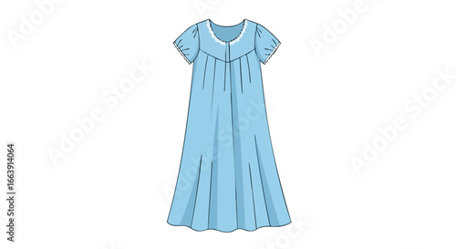 Delicate blue nightgown with lace trim, evoking comfort and a relaxed bedtime routine for restful sleep in style and tranquility