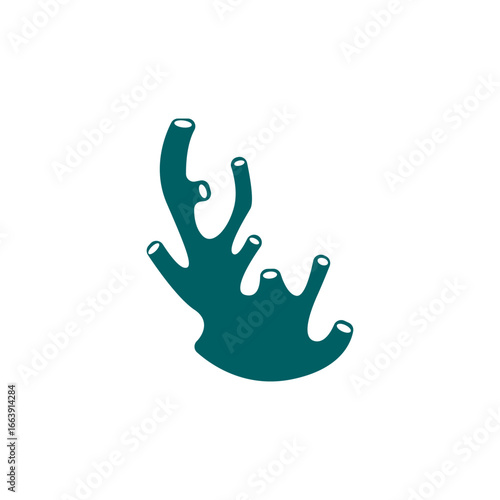 coral logo underwater seaweed plant simple template design marine decoration