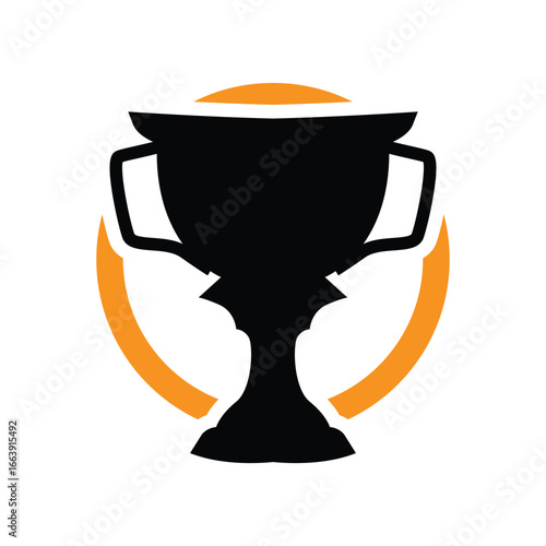 Championship Cup Trophy Logo Illustration Award Winner Template Design