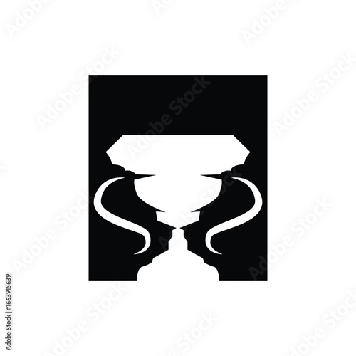 Championship Cup Trophy Logo Illustration Award Winner Template Design