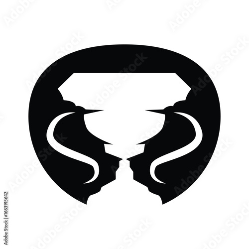 Championship Cup Trophy Logo Illustration Award Winner Template Design