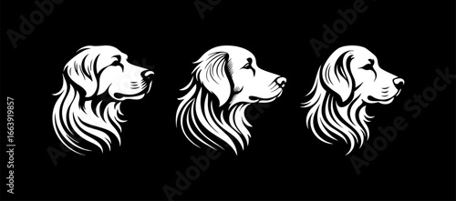 Golden Retriever Logo Black and White
