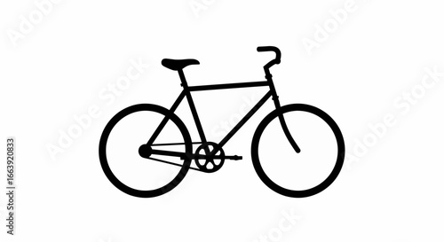 Simple bicycle silhouette vector illustration icon on white.