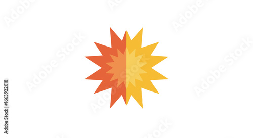 Vibrant Geometric Burst: A Dual-Toned Vector Graphic Symbolizing Energy and Impact Illustration