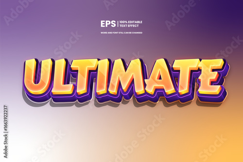 Ultimate Bold 3D Editable Text Effect for Modern Game and Cartoon Style