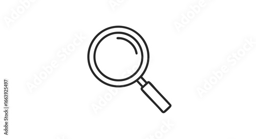 Simple Line Drawing of a Magnifying Glass Symbolizing Investigation and Search Operations
