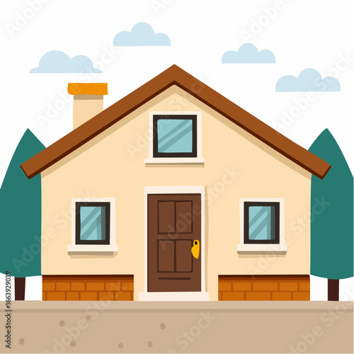 Cozy Firefly House Vector Illustration A Charming Home Design