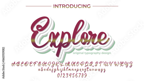 Explore Font Stylish brush painted an uppercase vector letters, alphabet, typeface