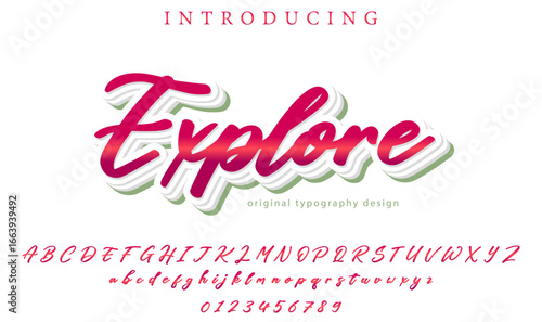 Explore Font Stylish brush painted an uppercase vector letters, alphabet, typeface