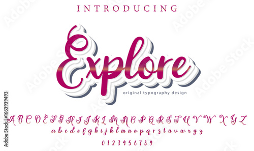 Explore Font Stylish brush painted an uppercase vector letters, alphabet, typeface