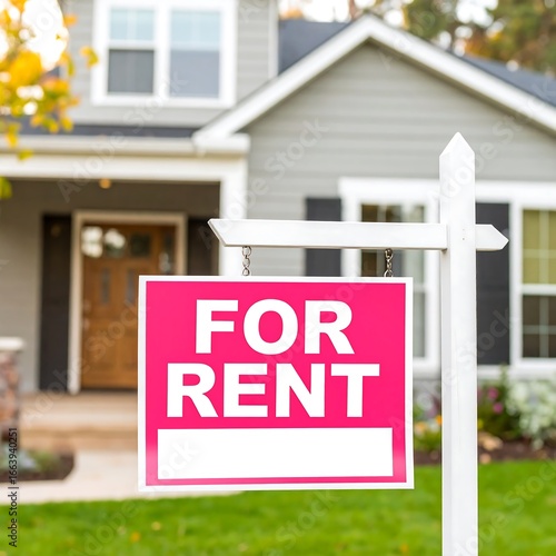 House for rent sign in front of a home