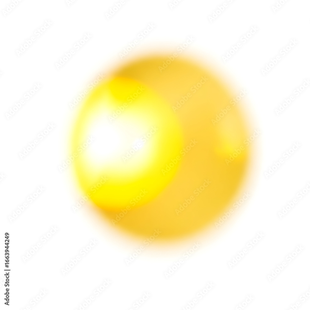 Obraz premium Abstract yellow sphere A soft, blurred glow against a white background, evoking warmth and energy