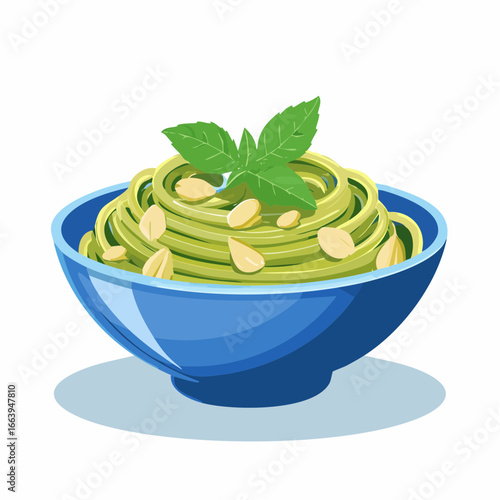 Delicious pasta food fettuccine alfredo isolated on white background
2