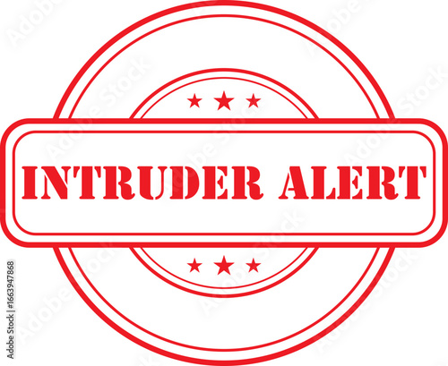 intruder alert Rubber Stamp Vector Template	