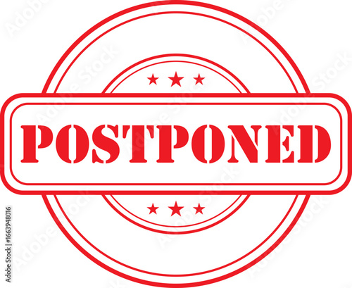 postponed Rubber Stamp Vector Template	