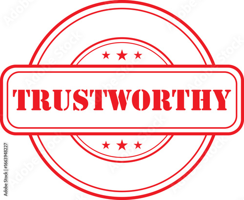 trustworthy Rubber Stamp Vector Template	