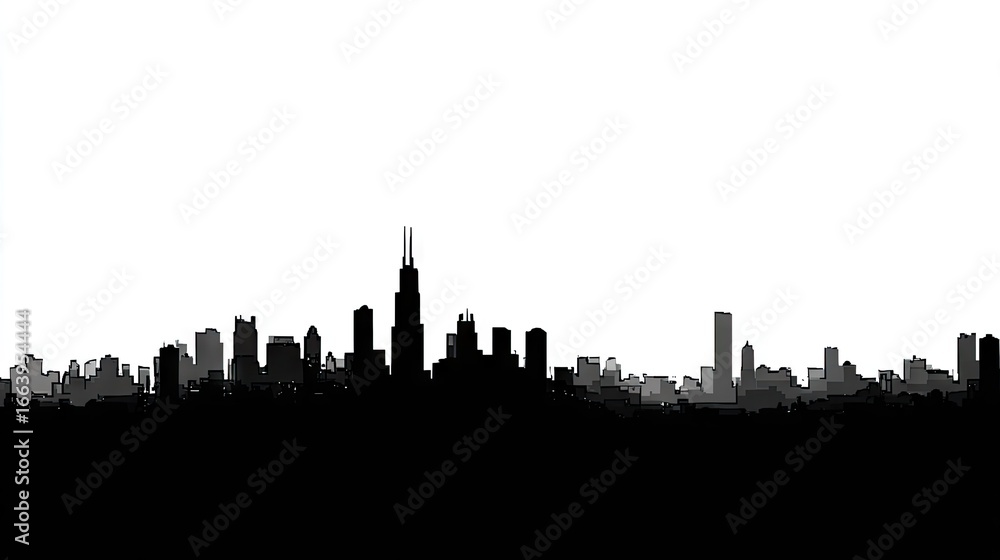 Fototapeta premium City skyline silhouette.