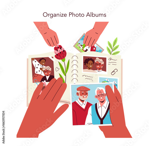Organizing Photo Albums with Family Memories