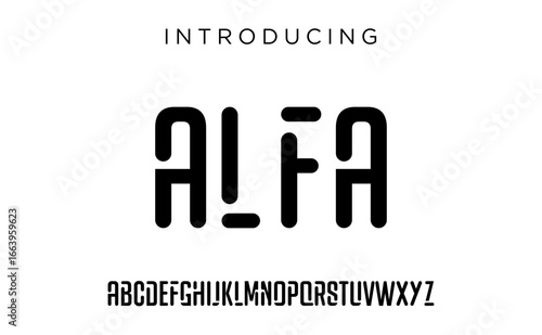 PrintFuturistic modern geometric font logo. abstract alphabet digital technology font. technology typography, electronic, film, digital, music, future, creative font logo. vector illustration