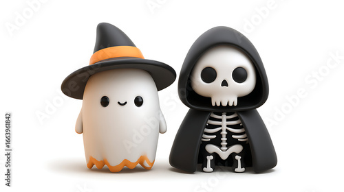 two halloween ghosts in one frame