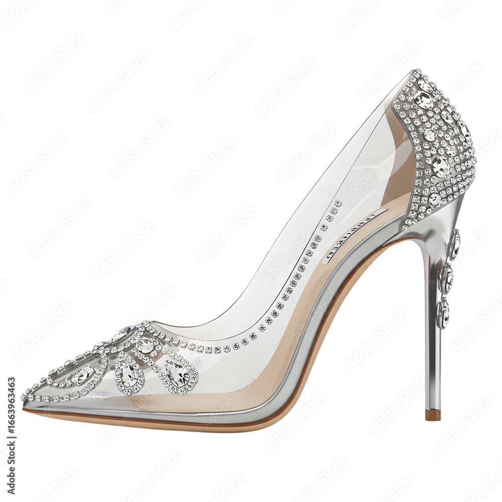 Obraz premium Crystal-Embellished Heels: Elegant Pointed-Toe Pumps