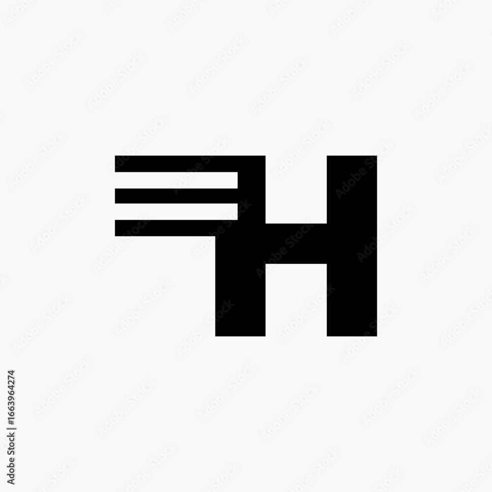 Obraz premium H fast delivered transportation logo