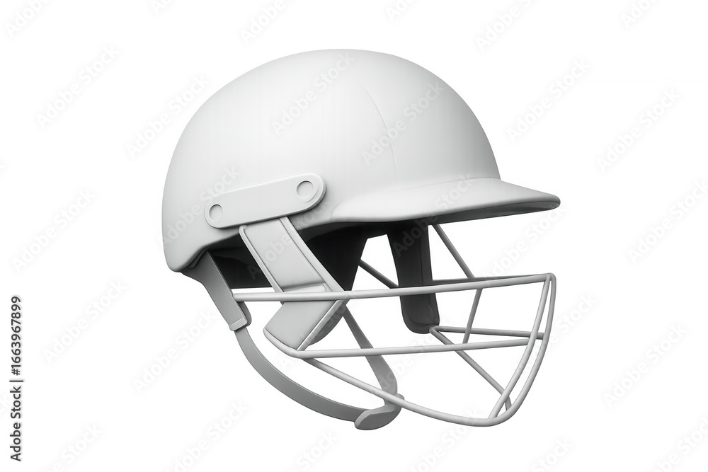 Naklejka premium Cricket helmet ensuring player safety with its protective grill, isolated on transparent background, ready for image editing