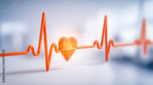 Healthy Heartbeat: A vivid depiction of a healthy heart, intertwined with an animated heartbeat rhythm, symbolizing vitality and well-being.