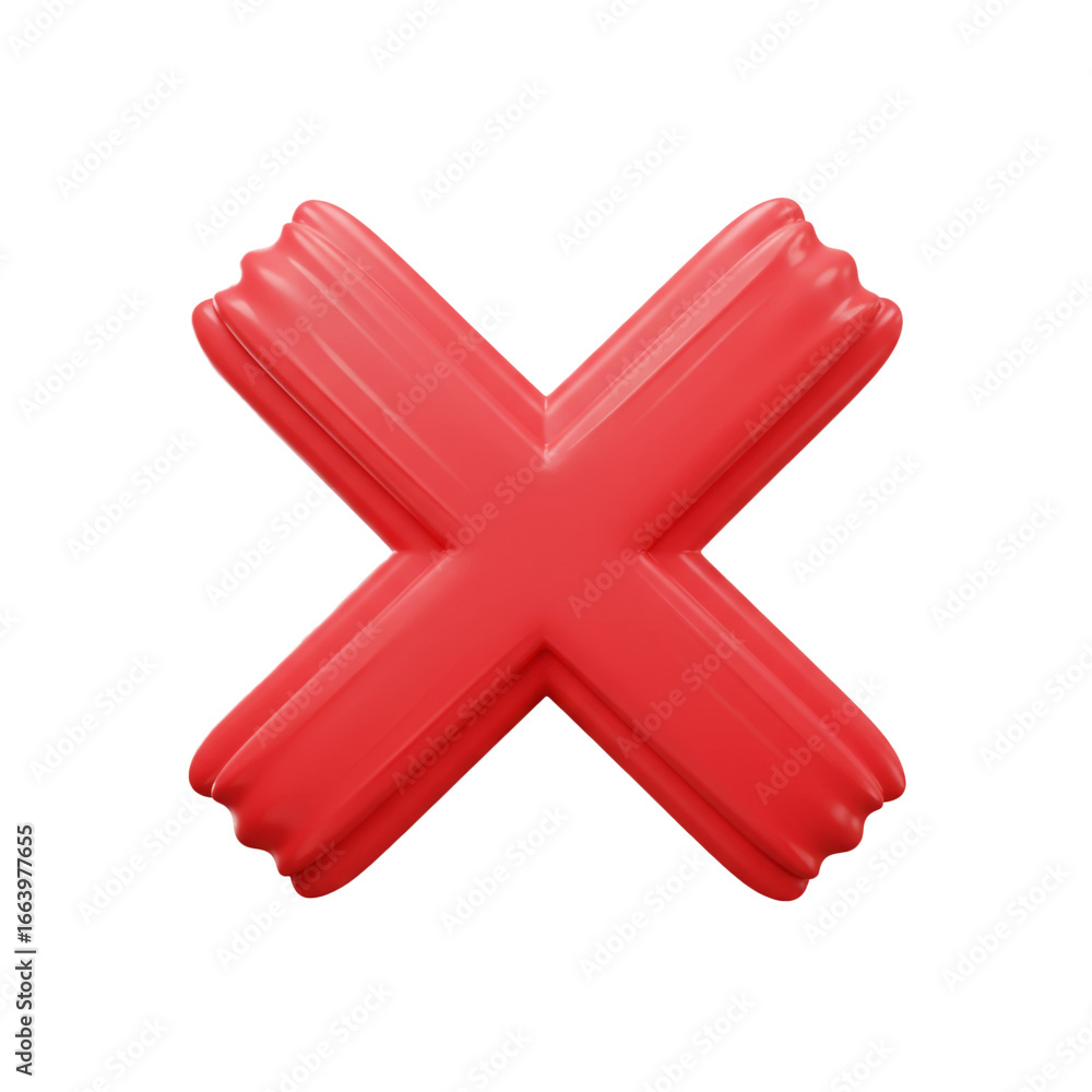 Fototapeta premium A vibrant, bold, and eye-catching symbol, rendered in a three-dimensional style, stands out against a stark black background, emphasizing rejection.