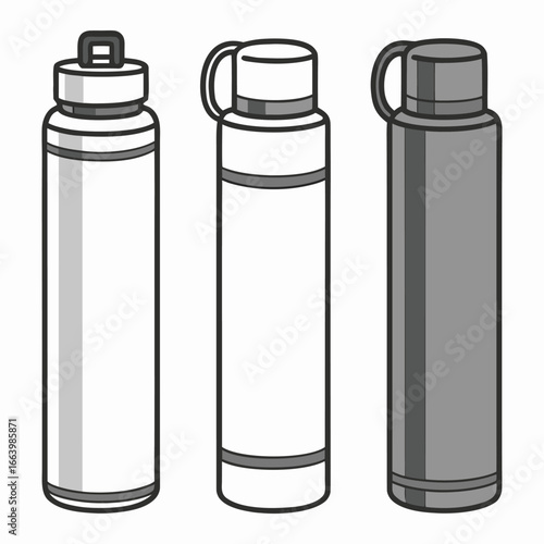 Three insulated drink containers thermoses water bottles