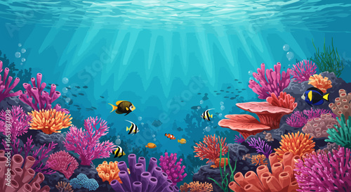 Vibrant Coral Reef Underwater Scene