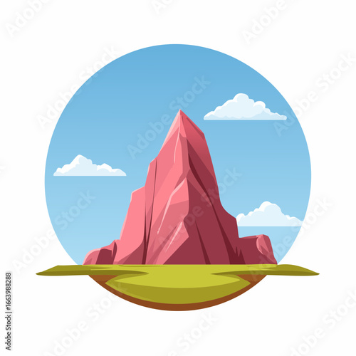 Natural rock formation along isolated flat vector illustration on white background
3