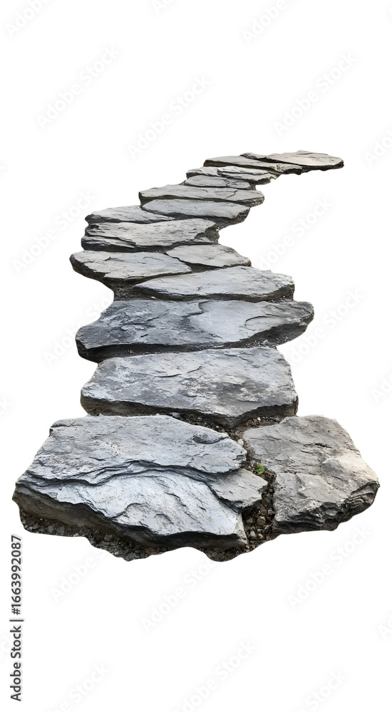 Fototapeta premium Stone pathway isolated on transparent background