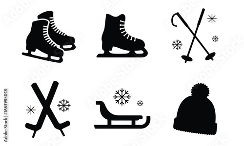 set of hockey players vector