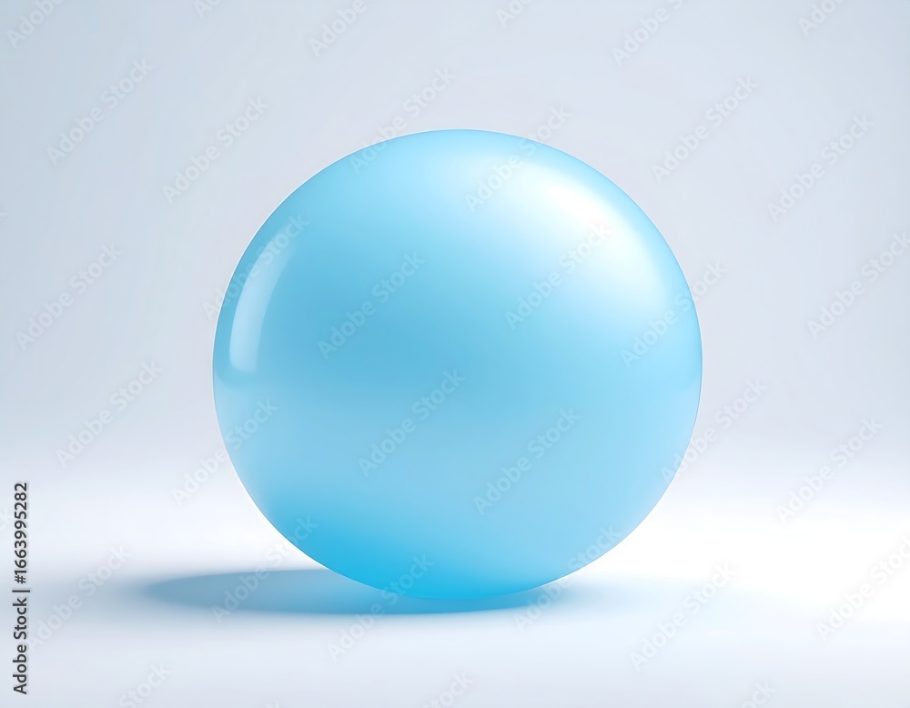 Fototapeta premium Light blue sphere on a white background