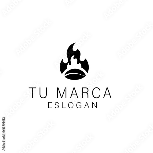 LOGOTIPO DE UNA FLAMA DE HOJA NATURAL