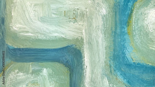 Hand-drawn abstract paintings, geometric backgrounds, analog illustrations with brushstrokes, brush texture expression on paper, banner