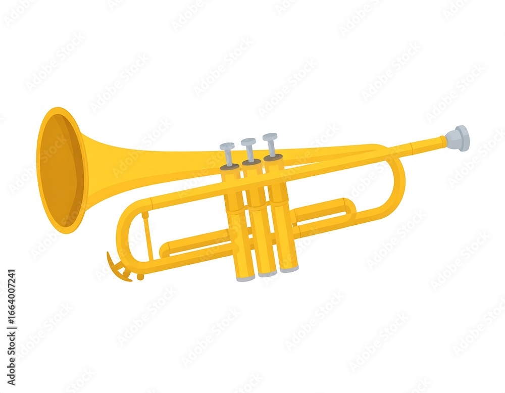 Obraz premium Illustration of a golden trumpet