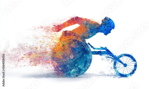Dynamic Athlete in Motion Wheelchair Sport