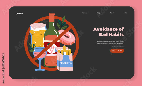 Avoidance of Bad Habits Vector Illustration