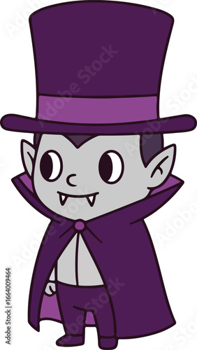 Cartoon vampire character illustration.