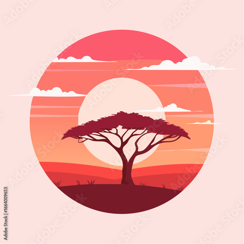African tree drawing PSD
2