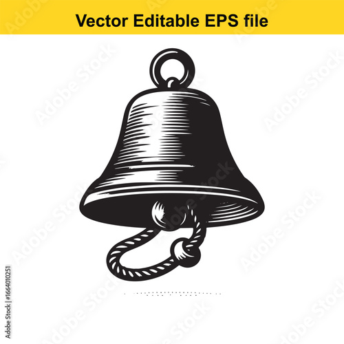Vintage bell isolated on white background