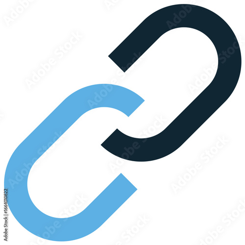 Link chain icon vector for website connections, network links, and digital partnership. Useful for illustrating backlinking strategies, web alliances, and online collaboration.