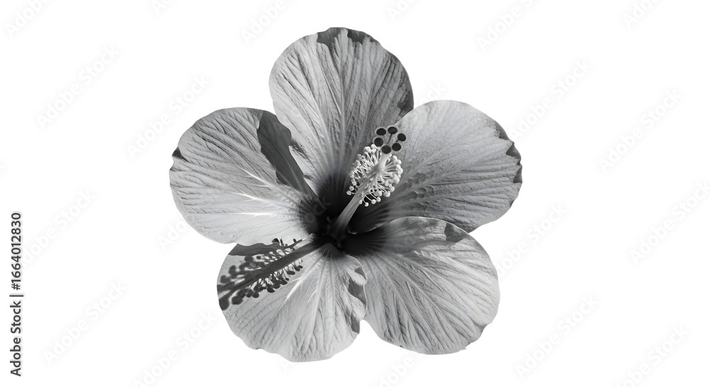 Fototapeta premium Black and White Hibiscus Flower Close-Up