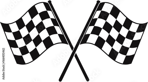 Racing flag icons set. Finish flag. Vector illustration 
